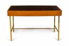 Edward Wormley Edward J Wormley for Dunbar Mid Century Wood and Brass Tube Writing Desk - 2793311