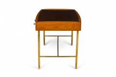 Edward Wormley Edward J Wormley for Dunbar Mid Century Wood and Brass Tube Writing Desk - 2793313