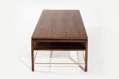 Edward Wormley Edward Wormley Brass Stretcher Walnut Coffee Table C 1950s - 3741671