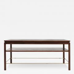 Edward Wormley Edward Wormley Brass Stretcher Walnut Coffee Table C 1950s - 3743572