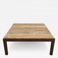 Edward Wormley Edward Wormley Coffee Table with Italian Travertine Top 1952 Signed  - 3025061