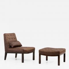 Edward Wormley Edward Wormley Lounge Chair with Ottoman by Dunbar USA 1960s - 2119730