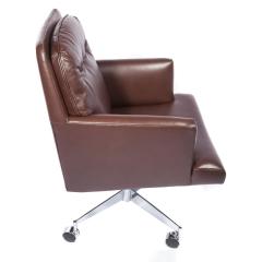 Edward Wormley Edward Wormley Office Chair in Leather with Chrome Base 1960s - 1991150