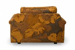 Edward Wormley Edward Wormley for Dunbar Big Texan Brown Leaf Pattern Upholstered Armchair - 2792834