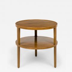 Edward Wormley Edward Wormley for Dunbar Circular Wooden Stretcher Shelf End Side Table - 2789315