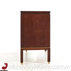 Edward Wormley Edward Wormley for Dunbar Curved Front Burlwood Mahogany and Brass Credenza - 3684309