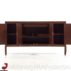 Edward Wormley Edward Wormley for Dunbar Curved Front Burlwood Mahogany and Brass Credenza - 3684311