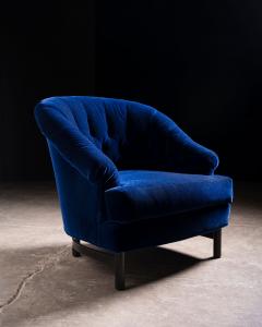 Edward Wormley Edward Wormley for Dunbar Custom Model 6793 Club Chairs in Sapphire Blue Mohair - 4582915