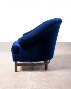 Edward Wormley Edward Wormley for Dunbar Custom Model 6793 Club Chairs in Sapphire Blue Mohair - 4582921