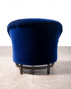 Edward Wormley Edward Wormley for Dunbar Custom Model 6793 Club Chairs in Sapphire Blue Mohair - 4582923