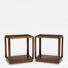 Edward Wormley Edward Wormley for Dunbar Dark Wooden Open Frame End Side Tables - 2788442