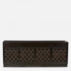 Edward Wormley Edward Wormley for Dunbar Furniture Woven Front Dark Brown Mahogany Credenza - 2797692