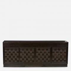 Edward Wormley Edward Wormley for Dunbar Furniture Woven Front Dark Brown Mahogany Credenza - 2797692