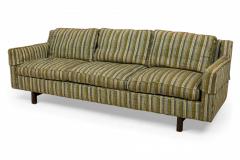 Edward Wormley Edward Wormley for Dunbar Green and Beige Striped Upholstered Three Seat Sofa - 2793994