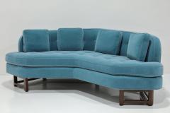 Edward Wormley Edward Wormley for Dunbar Janus Collection Angle Sofa in Blue Mohair - 3518151