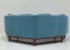 Edward Wormley Edward Wormley for Dunbar Janus Collection Angle Sofa in Blue Mohair - 3518156