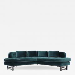 Edward Wormley Edward Wormley for Dunbar Janus Sofa in Raf Simons Velvet with Leather Trim - 4345614