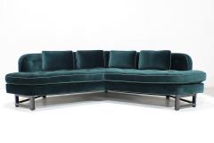 Edward Wormley Edward Wormley for Dunbar Janus Sofas in Raf Simons Velvet with Leather Trim - 4345430