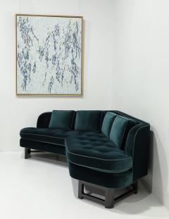 Edward Wormley Edward Wormley for Dunbar Janus Sofas in Raf Simons Velvet with Leather Trim - 4345433