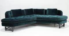 Edward Wormley Edward Wormley for Dunbar Janus Sofas in Raf Simons Velvet with Leather Trim - 4345440
