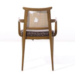 Edward Wormley Edward Wormley for Dunbar MCM Cane Bleached Mahogany Dining Chairs Set of 6 - 3911604