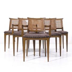 Edward Wormley Edward Wormley for Dunbar MCM Cane Bleached Mahogany Dining Chairs Set of 6 - 3911608