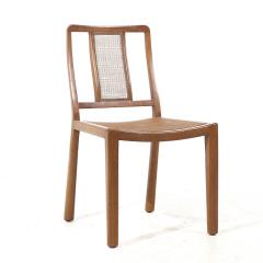 Edward Wormley Edward Wormley for Dunbar MCM Cane and Bleached Mahogany Dining Chair Set of 6 - 3902003