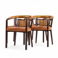 Edward Wormley Edward Wormley for Dunbar Mahogany and Cane Dining Chairs Set of 4 - 4346072