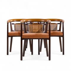 Edward Wormley Edward Wormley for Dunbar Mahogany and Cane Dining Chairs Set of 4 - 4346073