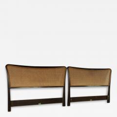 Edward Wormley Edward Wormley for Dunbar Mid Century 2 Piece Cane King Headboard - 2374697