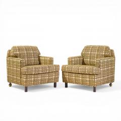 Edward Wormley Edward Wormley for Dunbar Mid Century Mahogany Lounge Chairs Pair - 4566682