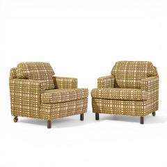 Edward Wormley Edward Wormley for Dunbar Mid Century Mahogany Lounge Chairs Pair - 4566684