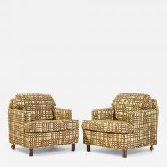 Edward Wormley Edward Wormley for Dunbar Mid Century Mahogany Lounge Chairs Pair - 4567150