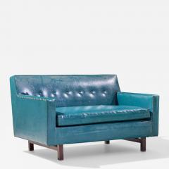 Edward Wormley Edward Wormley for Dunbar Mid Century Mahogany Loveseat Settee Sofa - 4560837