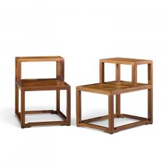 Edward Wormley Edward Wormley for Dunbar Mid Century Mahogany Step End Tables Pair - 4822125