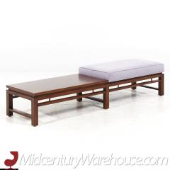 Edward Wormley Edward Wormley for Dunbar Mid Century Mahogany and Brass Bench - 3684304