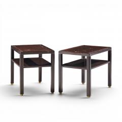Edward Wormley Edward Wormley for Dunbar Mid Century Mahogany and Brass Side End Tables Pair - 4685612