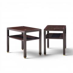 Edward Wormley Edward Wormley for Dunbar Mid Century Mahogany and Brass Side End Tables Pair - 4685614
