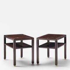 Edward Wormley Edward Wormley for Dunbar Mid Century Mahogany and Brass Side End Tables Pair - 4689048