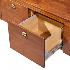 Edward Wormley Edward Wormley for Dunbar Mid Century Rosewood Oak and Brass Credenza - 4606079