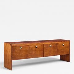 Edward Wormley Edward Wormley for Dunbar Mid Century Rosewood Oak and Brass Credenza - 4606264
