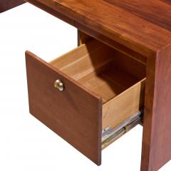Edward Wormley Edward Wormley for Dunbar Mid Century Rosewood and Brass Executive Desk - 4615648