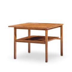 Edward Wormley Edward Wormley for Dunbar Mid Century Walnut and Brass Side End Tables Pair - 4499778