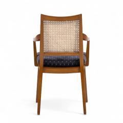 Edward Wormley Edward Wormley for Dunbar Mid Century Walnut and Cane Dining Chairs Set of 8 - 4345917