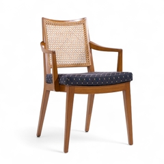 Edward Wormley Edward Wormley for Dunbar Mid Century Walnut and Cane Dining Chairs Set of 8 - 4710761
