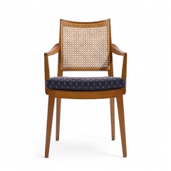 Edward Wormley Edward Wormley for Dunbar Mid Century Walnut and Cane Dining Chairs Set of 8 - 4710762