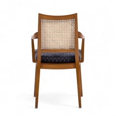 Edward Wormley Edward Wormley for Dunbar Mid Century Walnut and Cane Dining Chairs Set of 8 - 4710768