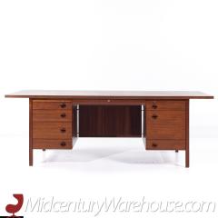 Edward Wormley Edward Wormley for Dunbar Mid Century Walnut and Rosewood Executive Desk - 3684348