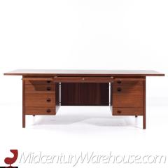 Edward Wormley Edward Wormley for Dunbar Mid Century Walnut and Rosewood Executive Desk - 3684352