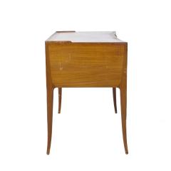 Edward Wormley Edward Wormley for Dunbar Model 4725 MCM Mahogany Leather Saber Leg Writing Desk - 3985753